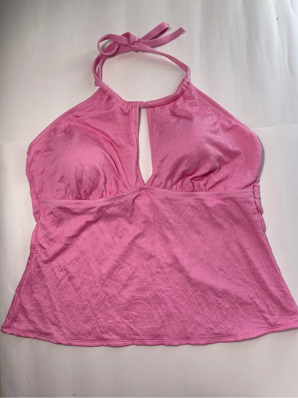 MYNAH Women's Pink Halter Tankini Top with Keyhole Front SIZE 24W NWOT